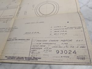 Cincinnati Mach Pinion Chain Motor 23T 4/36 5/48 Hydromatic Print Drawing 93024