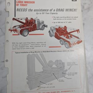 Weld-Built Body Co Large Wrecker Of Today Sales Information Literature Brochure