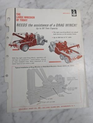 Weld-Built Body Co Large Wrecker Of Today Sales Information Literature Brochure