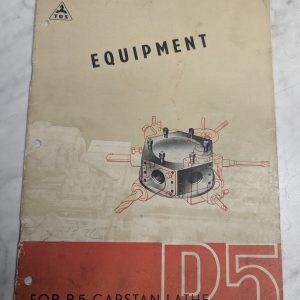 Tos Equipment Sales Literature Brochure Catalog R5 Capstan Lathe