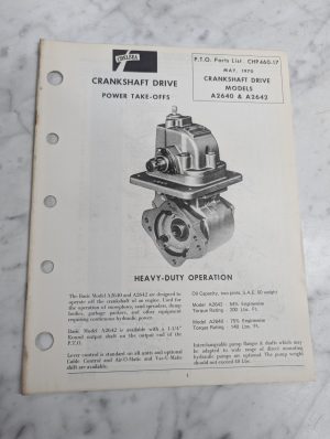 Chelsea Dana Service/Repair Parts List Catalog Manual A2640 A2642 Crankshaft