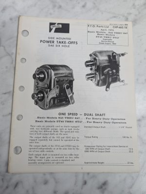 Chelsea Dana Service/Repair Parts List Catalog Manual S45-S47 Pto 1964