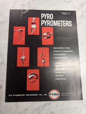 Pyro Pyrometers Sales Literature Brochure Catalog #177 1973 Information