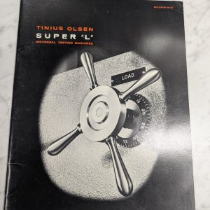 Tinius Olsen Super L Universal Testing Machines Sales Literature Brochure Info
