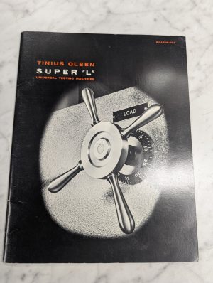 Tinius Olsen Super L Universal Testing Machines Sales Literature Brochure Info
