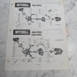 Repair/Service Parts List Catalog Manual Fishing Reels Mitchell