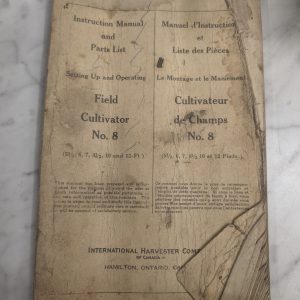 International Harvester Ih Field Cultivator 8 Owner Instruction Manual Part List