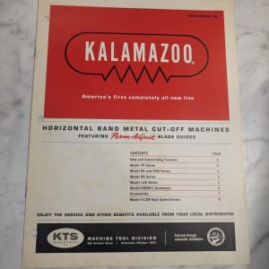 #70 Kalamazoo Industries Band Cutting Saws Sales Brochure Literature Catalog