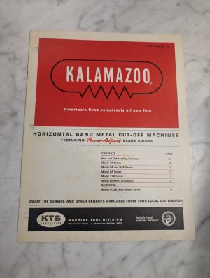 #70 Kalamazoo Industries Band Cutting Saws Sales Brochure Literature Catalog
