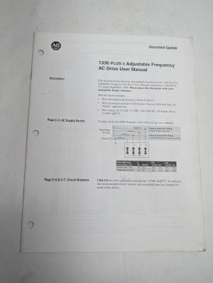 Allen Bradley Ab 1336 Plus Ii Adjustable Frequency Drive User Manual Supplement