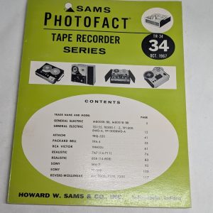 Sams Photofact Radio Tape Recorder Series Repair Data Manual Volume Tr-34 1967
