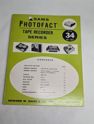 Sams Photofact Radio Tape Recorder Series Repair Data Manual Volume Tr-34 1967