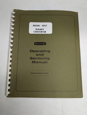 Beckman Operating Service Manual Model 4027 Binary Converter Vintage 1968