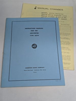Boonton Radio Operator Instruction Manual Model Type 207H Univerter ~~