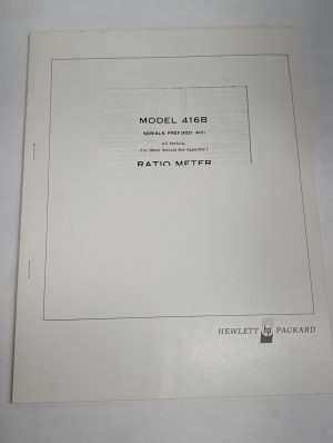 Hewlett Packard Hp Operating & Service Manual Model 416B Ratio Meter 1963