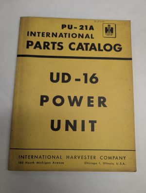 International Harvester Ih Parts List Catalog Manual Pu-21A Ud-16 Power Unit