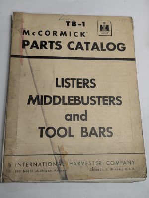Mccormick Ih Parts List Book Catalog Manual Tb-1 Listers Middlebusters Tool Bars