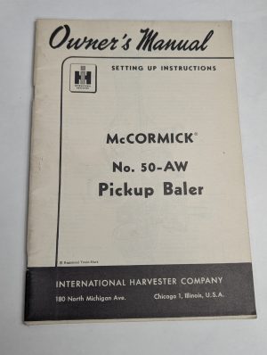 International Ih Owners Operators Manual Mccormick 50-T Pickup Baler Setting Up