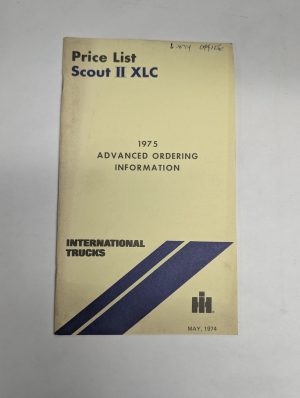 International Truck Price List Scout Ii Xlc 1975 Ordering Information Pl-382