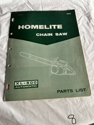 Homelite Chainsaw Xl-500 Automatic Parts List No. 23889 Year 1965 Sales Manual
