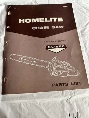 Homelite Chainsaw Solid State Ignition Xl-850 Part List Year 1966 Sales Manual
