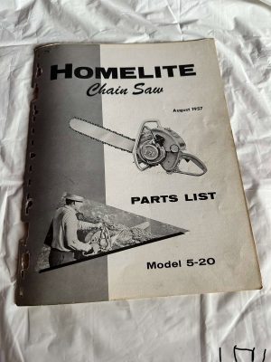 Homelite Textron Chainsaw Model 5-20 Parts List August 1957 Sales Manual