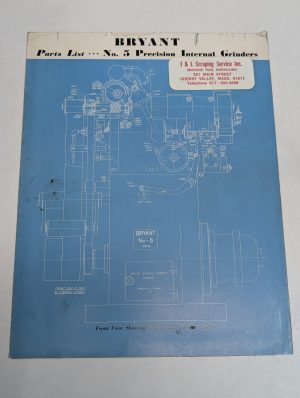 Bryant Chucking Parts List Catalog Manual #5 Precision Internal Grinders