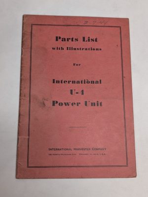 International Harvester Ih Parts List Catalog Manual 1942 U-4 Power Unit