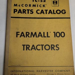 International Ih Parts List Catalog Manual Farmall 100 Tractors Mccormick Tc-52