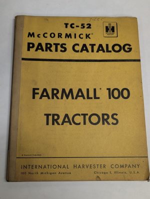 International Ih Parts List Catalog Manual Farmall 100 Tractors Mccormick Tc-52