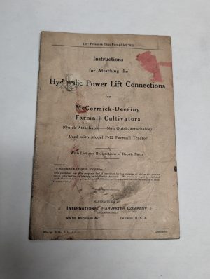 International Mccormick Farmall Cultivator Hydraulic Power Lift Attachment