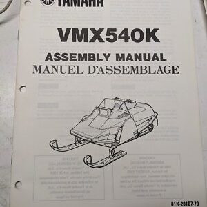 Yamaha Dealer Prep Assembly Manual Oem Snowmobile Vmx540K 81K-28197-70 1985