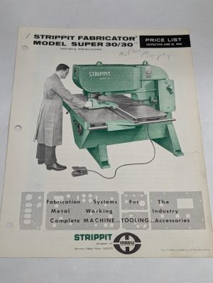 Strippit Super 33/30 Sales Price List Product Catalog Sheetmetal Fabricator