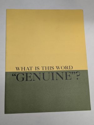 Clark Equipment What Is This Word “Genuine”? Lift Truck Sales Literature