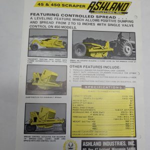 Ashland Sales Sheet 60 600 Scraper & 45 450 Specifications Information