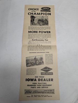 Ford Tractor Choice Of The Champion More Power Iowa Dealer Sales Brochure