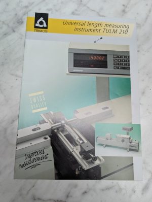 Trimos Universal Length Measuring Instrument Tlm 210 Sales Brochure Literature