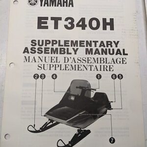 Yamaha Supplementary Assembly Manual Oem Snowmobile Et340H 8W9-28107-70 1983