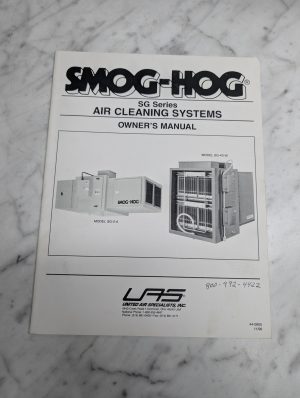 Smog-Hog Sg Series Air Cleaning Systems Owners Operation Information Manual 1996