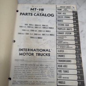 International Harvester Ih Trucks Motor Parts List Catalog Book Manual Mt-118
