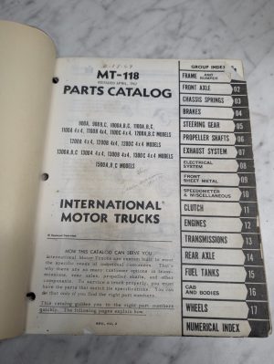 International Harvester Ih Trucks Motor Parts List Catalog Book Manual Mt-118