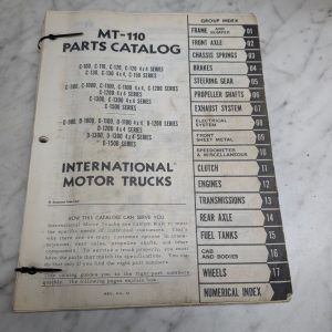 International Harvester Ih Trucks Motor Parts List Catalog Book Manual Mt-110