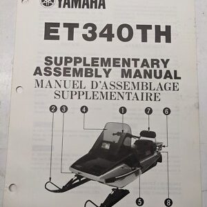Yamaha Et340Th Supplementary Assembly Manual Oem Snowmobile 8X0-28107-70 1983