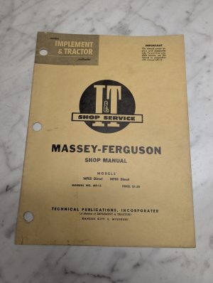 I&T It Shop Service Tractor Repair Manual Mf-15 Massey Ferguson Mf85 Mf88