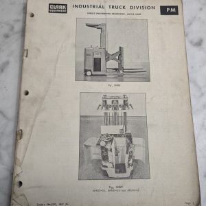Clark Fork Lift Truck Np500- 25 35 45 Operator Maintenance Service Manual 1974