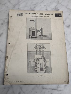 Clark Fork Lift Truck Np500- 25 35 45 Operator Maintenance Service Manual 1974