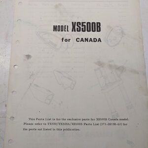 Yamaha Model Exclusive Parts List Dealer Book Manual Xs500B 1974 371-28198-J0