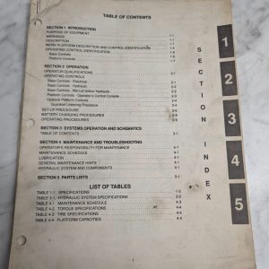 Wildcat 3000 Series Work Platform Operator Maintenance Manual Parts List Book