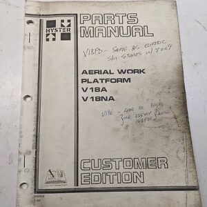 Hyster Parts Manual Book List Aerial Work Platform V18A V18Na 1986 Oem Repair