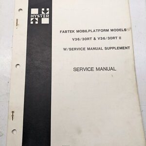 Hyster Service Manual Aerial Work Platform V36/30Rt Ii Hyd Elec Repair Shop